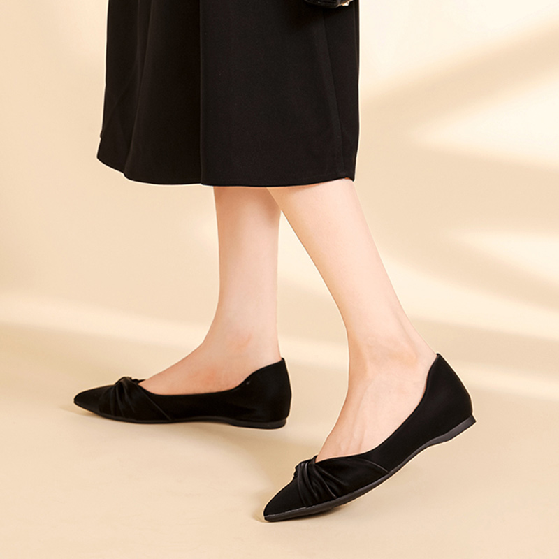 (W) Exull Yi Si Q Leather Pointed Toe Flats 'Black Casual' 圖 4