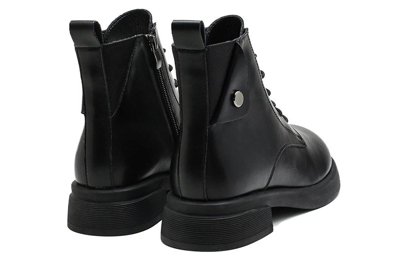 (W) Exull Yi Si Q Leather Short Mid-Cylinder Boots 'Black Fashion' 圖 3