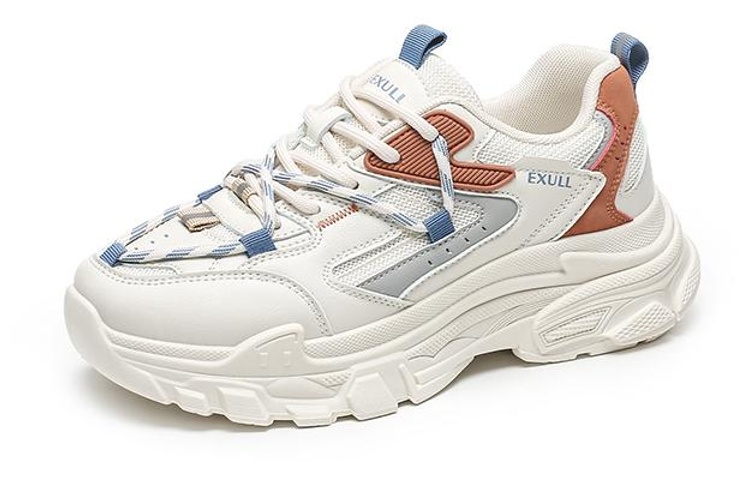 Order EXULL 依思Q 網布圓頭系帶厚底老爹鞋 5.5公分 女款 藍色