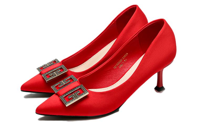 Lookbook (W) Exull Yi Si Q Kasut Tumit Tinggi Stiletto Hujung Runcing 'Merah' 1215006010