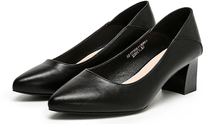 (Women) Exull Yi Si Q PU 5.6cm 'Black Comfort Block Heel Pumps' 12I7009160 Order (Women) Exull Yi Si Q PU 5.6cm 'Black Comfort Block Heel Pumps' 12I7009160