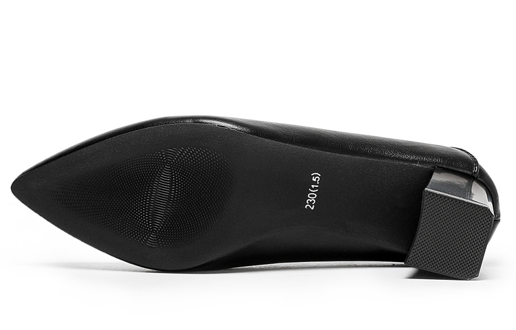 Shop (W) Exull Yi Si Q PU 5.6cm 'Sepatu Hak Blok Hitam Nyaman' 12I7009160