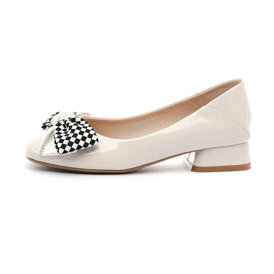(W) Exull Yi Si Q PU 'Beige Casual Flats'