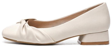 (Women) Exull Yi Si Q PU 'Beige Square Toe Casual' 1315007171 (Women) Exull Yi Si Q PU 'Beige Square Toe Casual' 1315007171