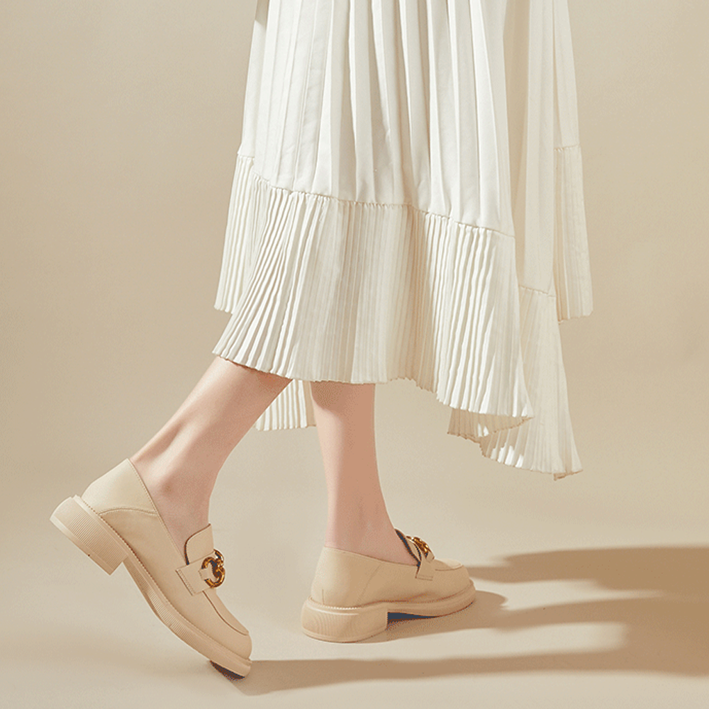 Lookbook (W) Exull Yi Si Q PU 'Beige Casual con Hebilla de Metal de Moda' 8215103871