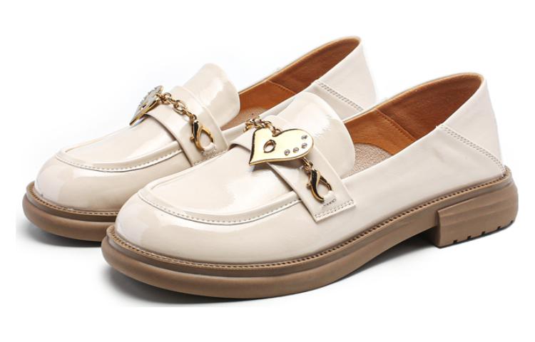 Lookbook (W) Exull 伊思Q PU 简约圆头 休闲米白色鞋 7315140371