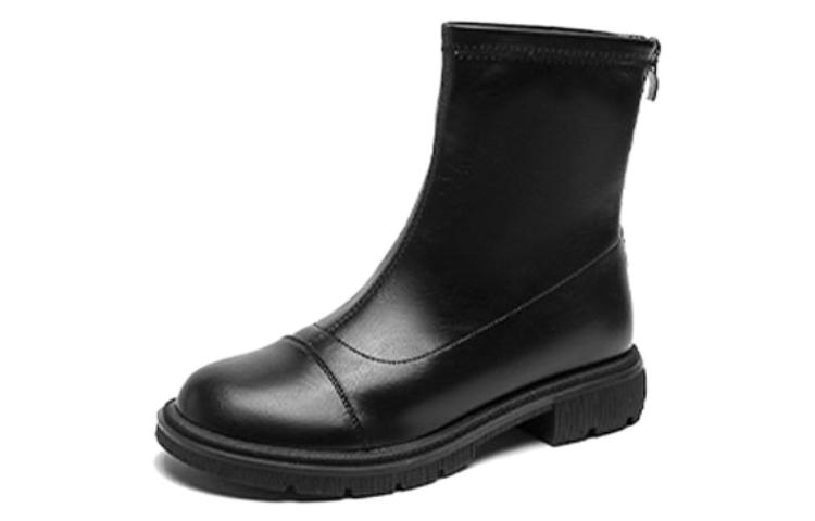 (W) Exull Yi Si Q PU Chelsea Boot 'Simplified Versatile Short-Barrel Black'