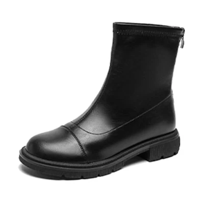 (W) Exull Yi Si Q PU Chelsea Boot 'Simplified Versatile Short-Barrel Black'
