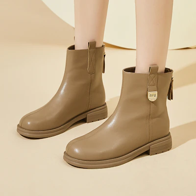 EXULL 依思Q PU 休閒舒適百搭 短靴 3.2cm 女款 12