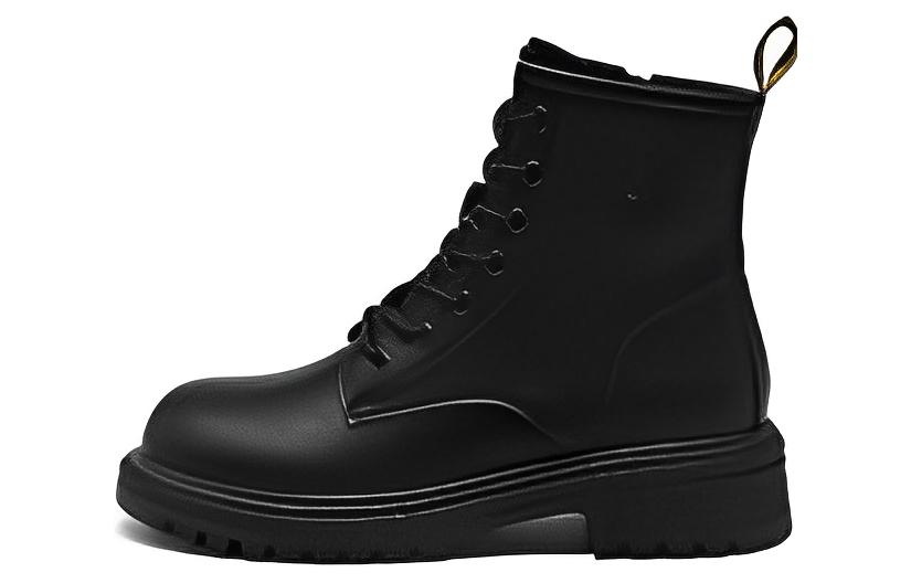 (Women) Exull Yi Si Q Retro British 'Comfortable Chunky Heel Martin Boot Black' 1218649060