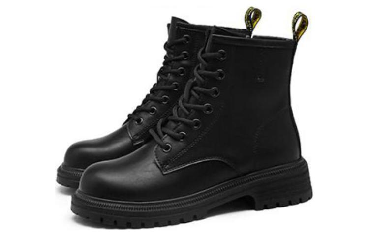 Order (W) Exull Yi Si Q Retro Británico 'Bota Martin Negra de Tacón Grueso Cómodo' 1218649060