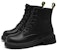 (W) Exull Yi Si Q Retro British 'But Kasut Martin Tumit Tebal Selesa Hitam' 1218649060