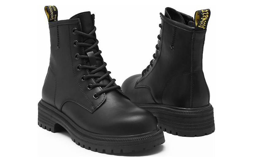 Lookbook (W) Exull Yi Si Q Retro Británico 'Bota Martin Negra de Tacón Grueso Cómodo' 1218649060