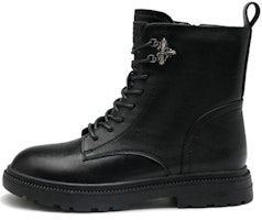 (Women) Exull Yi Si Q Round Toe Chunky Heel Short Tube Martin Boots 'Black' 12I8625860 (Women) Exull Yi Si Q Round Toe Chunky Heel Short Tube Martin Boots 'Black' 12I8625860