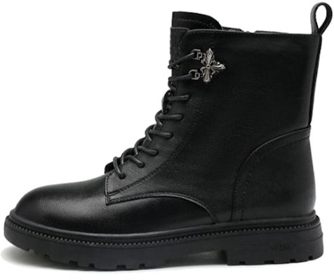 (Women) Exull Yi Si Q Round Toe Chunky Heel Short Tube Martin Boots 'Black' 12I8625860 Buy (Women) Exull Yi Si Q Round Toe Chunky Heel Short Tube Martin Boots 'Black' 12I8625860
