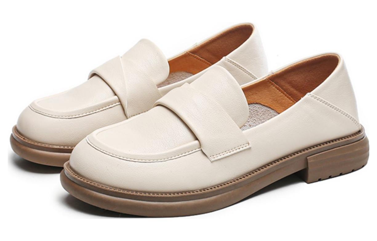 Order (W) EXULL Yi Si Q Kulit Sintetis Slip-On Inggris 'Beige' 7315100771