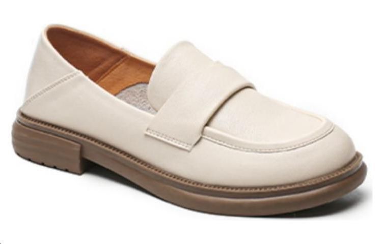 Shop (W) EXULL Yi Si Q Kulit Sintetis Slip-On Inggris 'Beige' 7315100771