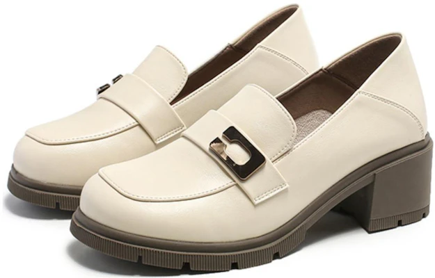 (W) Tacones Altos Simples de Cuero Sintético Cómodos Exull Yi Si Q - Blanco Hueso 1315102171 Lookbook (W) Tacones Altos Simples de Cuero Sintético Cómodos Exull Yi Si Q - Blanco Hueso 1315102171