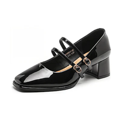 (W) Exull Yi Si Q Synthetic Leather Fashion Simple CMFT High Heels '5cm Black'