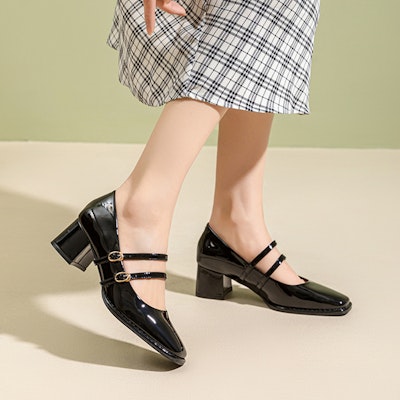 (W) Exull Yi Si Q Sepatu Hak Tinggi '5cm' Kulit Sintetis Hitam Fashion Simpel Nyaman 7315001760 Order (W) Exull Yi Si Q Sepatu Hak Tinggi '5cm' Kulit Sintetis Hitam Fashion Simpel Nyaman 7315001760