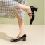 Lookbook (W) Exull Yi Si Q Sepatu Hak Tinggi '5cm' Kulit Sintetis Hitam Fashion Simpel Nyaman 7315001760