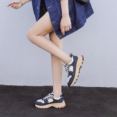 (W) Exull Yi Si Q Sepatu Tebal Sintetis Low-Top 4.5cm 'Dad Shoe' Nyaman 73177615 3