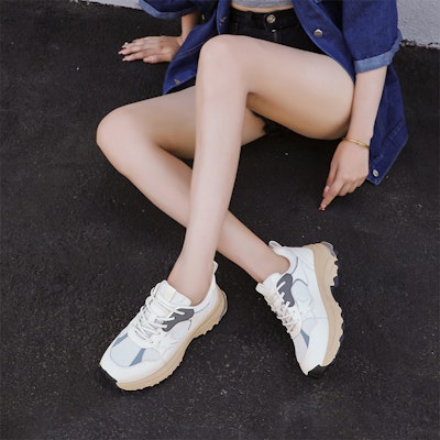 (W) Exull Yi Si Q Sepatu Tebal Sintetis Low-Top 4.5cm 'Dad Shoe' Nyaman 73177615 8