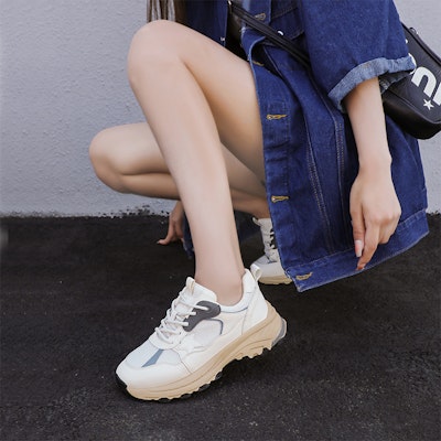 (W) Exull Yi Si Q Sepatu Tebal Sintetis Low-Top 4.5cm 'Dad Shoe' Nyaman 73177615 9