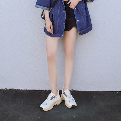 (W) Exull Yi Si Q Sepatu Tebal Sintetis Low-Top 4.5cm 'Dad Shoe' Nyaman 73177615 11