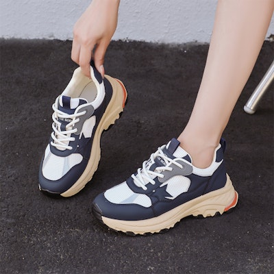 (W) Exull Yi Si Q Sepatu Tebal Sintetis Low-Top 4.5cm 'Dad Shoe' Nyaman 73177615 1