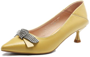 (W) Exull Yi Si Q Tacones Sintéticos Sin Cordones 5cm 'Lazo Amarillo'. 1315010120 Order (W) Exull Yi Si Q Tacones Sintéticos Sin Cordones 5cm 'Lazo Amarillo'. 1315010120