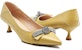 (W) Exull Yi Si Q Kulit Sintetik Kasut Sarung 'Yellow Bow Tie' Tumit 5cm 1315010120
