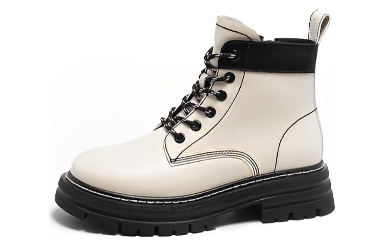 (W) Exull YiSi-Q 'Synthetic Leather British Style CMFTable Round Toe Martin Boots Beige' 圖 2