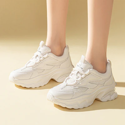 EXULL 依思Q 合成革 系帶運動休閒 低幫 老爹鞋 5.5cm 女款 米白色 Purchase EXULL 依思Q 合成革 系帶運動休閒 低幫 老爹鞋 5.5cm 女款 米白色