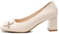 (W) Exull YiSi Q 'Tinggi Bertumit Blok & Gesper Petak Beige' 1315000771
