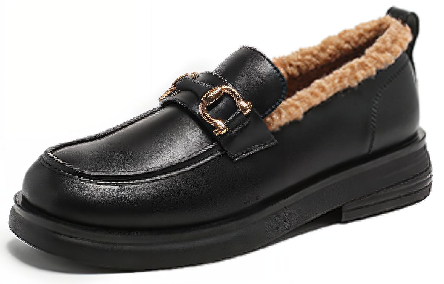 (W) Exull YiSi Q 'Black Round Toe Slip-On'