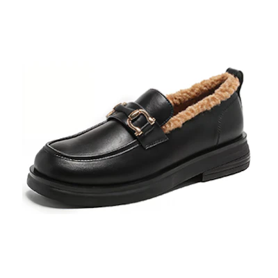 (W) Exull YiSi Q 'Black Round Toe Slip-On'