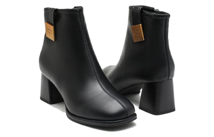 (W) Exull YiSi Q 'Black Square Toe Chunky Heel Ankle Boot' 圖 2