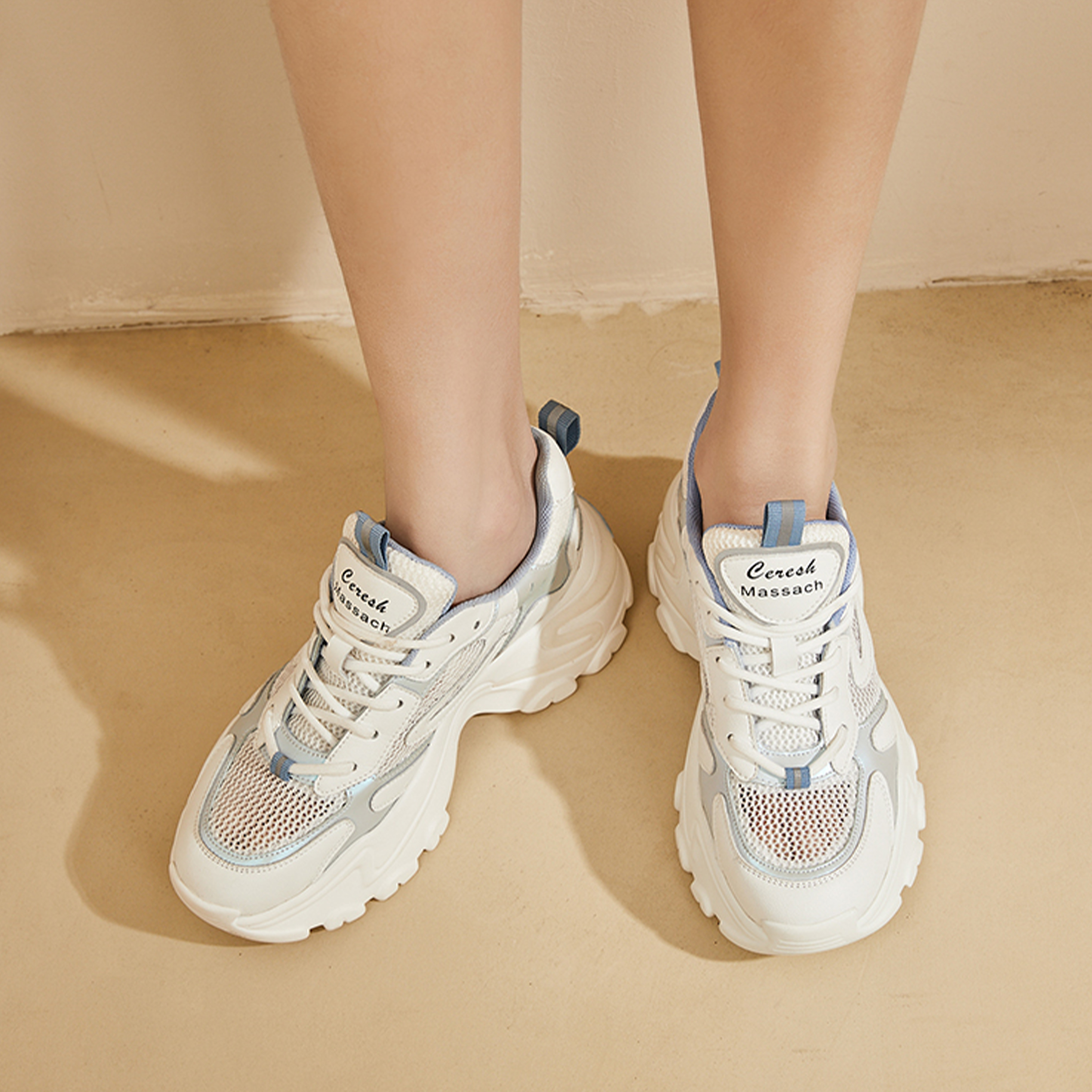 (W) Exull YiSi Q 'Blue Breathable Knit Dad Shoes' 圖 4