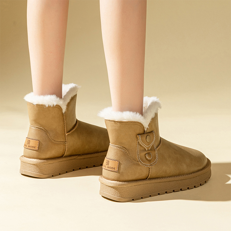 Details for (Women) Exull YiSi Q 'Brown Plush Thick Sole Short Snow Boots' 1218402581