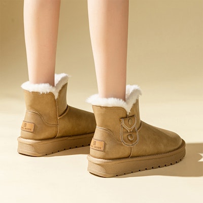 (Women) Exull YiSi Q 'Brown Plush Thick Sole Short Snow Boots' 1218402581 Details for (Women) Exull YiSi Q 'Brown Plush Thick Sole Short Snow Boots' 1218402581