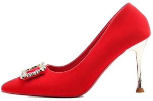 (Women) Exull YiSi Q 'Red Metal Buckle Stiletto' 1315007810 (Women) Exull YiSi Q 'Red Metal Buckle Stiletto' 1315007810