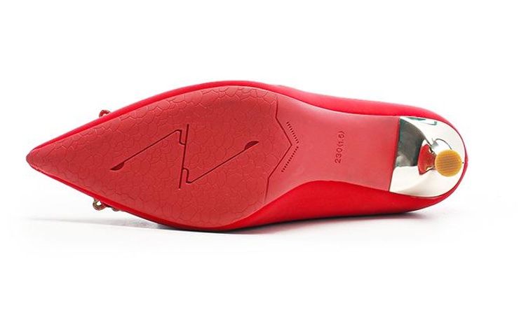 Shop (W) Exull 伊诗Q '红色金属扣细高跟鞋' 1315007810