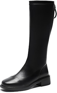 EXULL 依思Q 合成皮革加絨保暖厚底 4.5cm 高筒靴 女款 黑色 Buy EXULL 依思Q 合成皮革加絨保暖厚底 4.5cm 高筒靴 女款 黑色