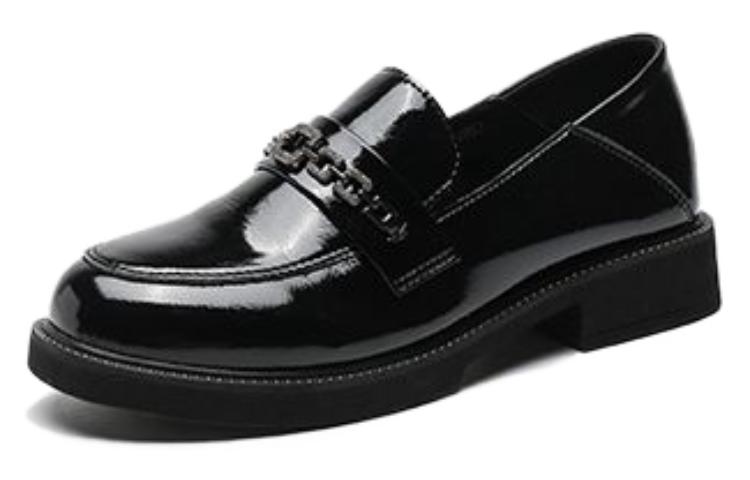 (Women) Exull YiSi Q Leather Casual Shoes 'Black' 'Shiny Commute' 12I7106960