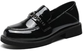 (Women) Exull YiSi Q Leather Casual Shoes 'Black' 'Shiny Commute' 12I7106960 (Women) Exull YiSi Q Leather Casual Shoes 'Black' 'Shiny Commute' 12I7106960