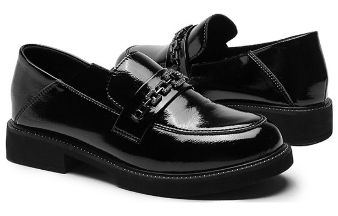 Order (Women) Exull YiSi Q Leather Casual Shoes 'Black' 'Shiny Commute' 12I7106960