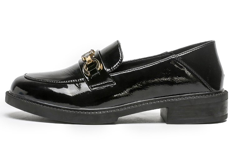 (Women) EXULL YiSi Q Leather Casual Shoes 'Black Simple Versatile' 7217101260