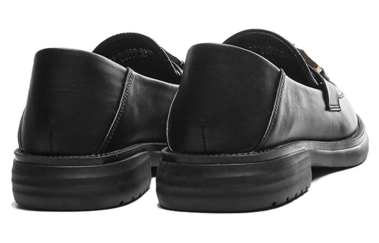 Lookbook (Women) Exull YiSi Q Leather Comfort 'Metal Buckle Black Platform Loafers' 7315100560