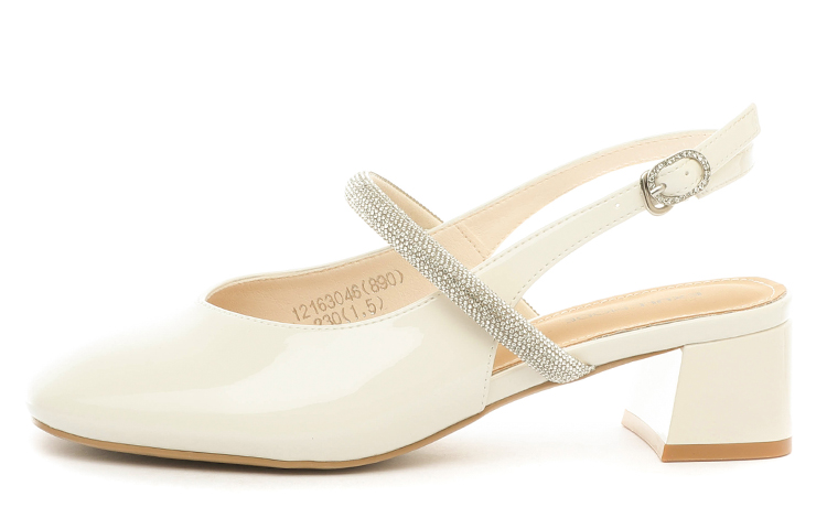 (Women) Exull YiSi Q Leather Mule 'French Fashion Thick Heel Beige' 1216304671